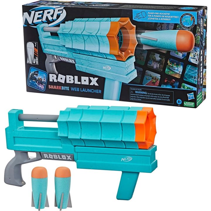 NERF Roblox Sharkbite: Web Launcher Rocker Blaster (Includes Code to Redeem  Exclusive Virtual Item)